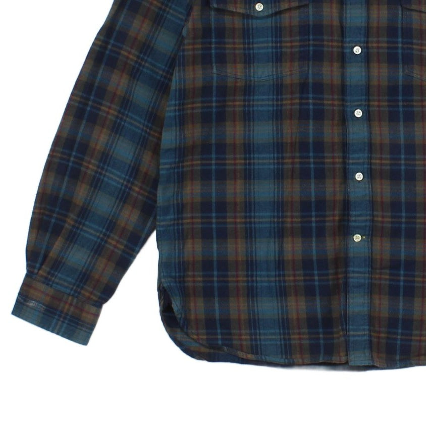 Mens Flannel Plaid Shirt Button Up Long Sleeve