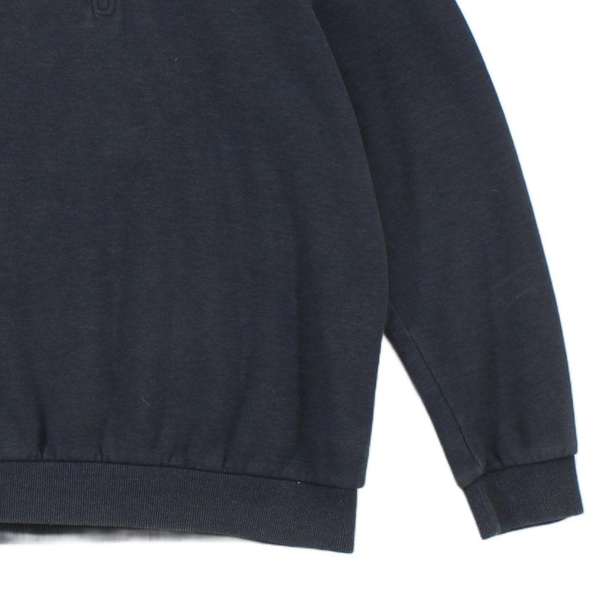 Mens 1/4 Zip Sweatshirt Ribbed Knit Logo