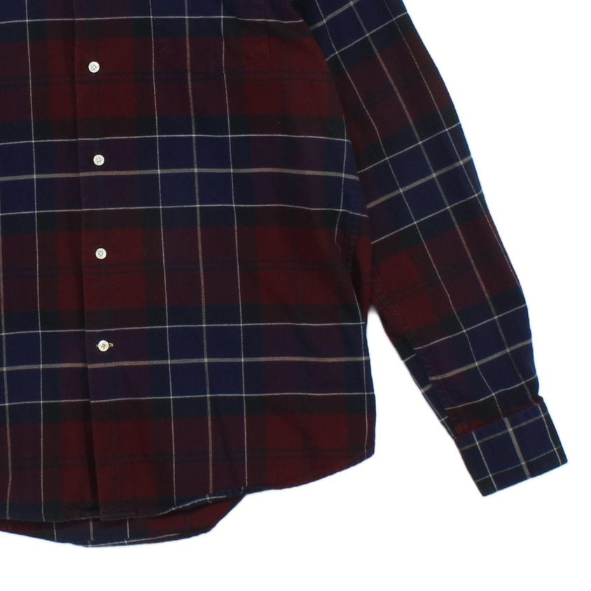 Mens Plaid Shirt Button Up Tailored