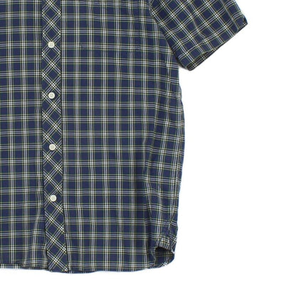 Mens Check Shirt Button Up Short Sleeve