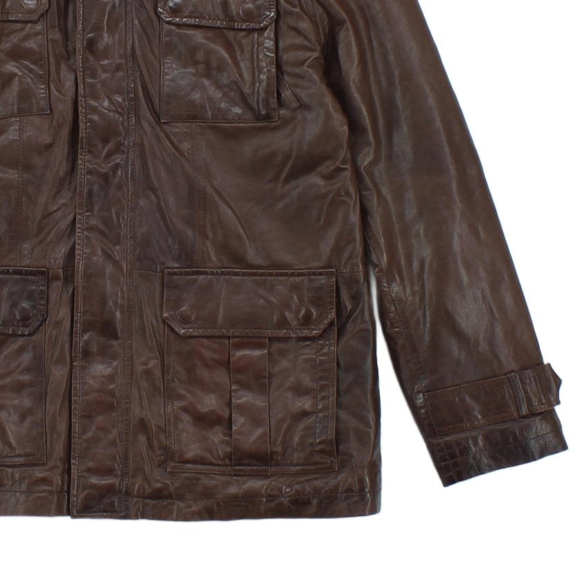 Mens Leather Jacket Outerwear Utility