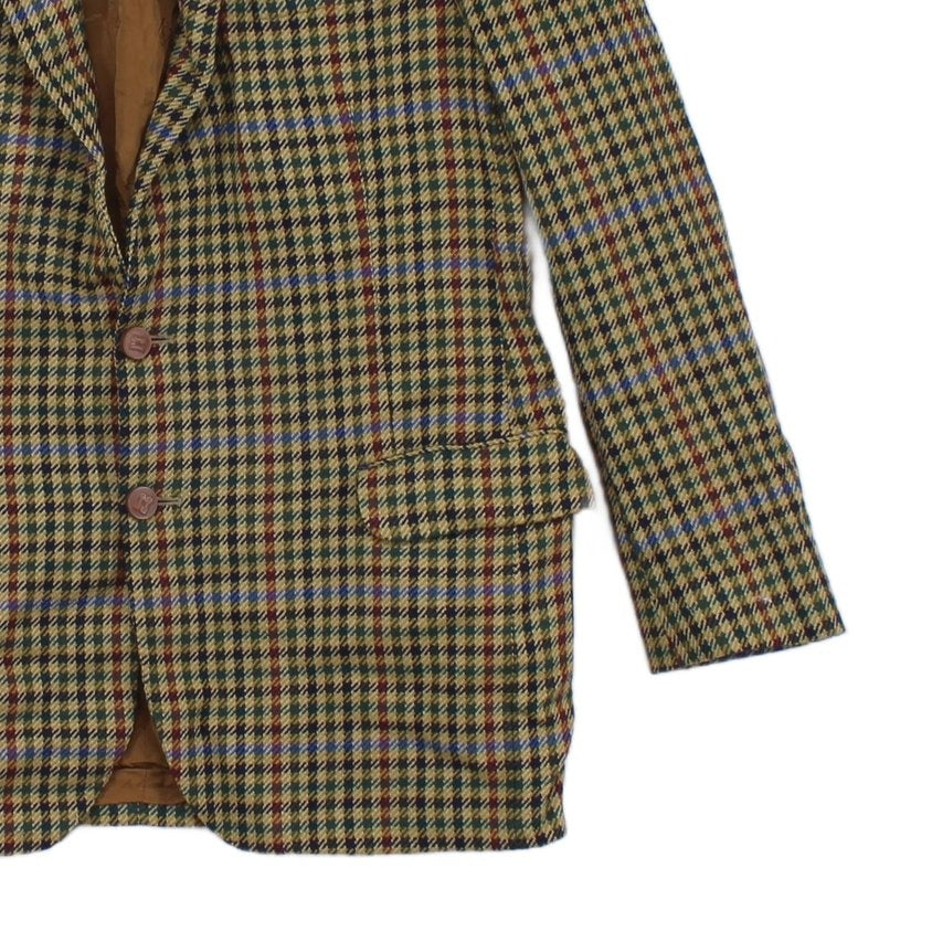 Mens Tweed Blazer Uk Made Notch Lapel Wool