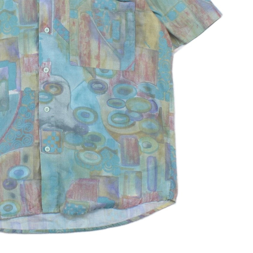 Mens Geometric Shirt  Short Sleeve