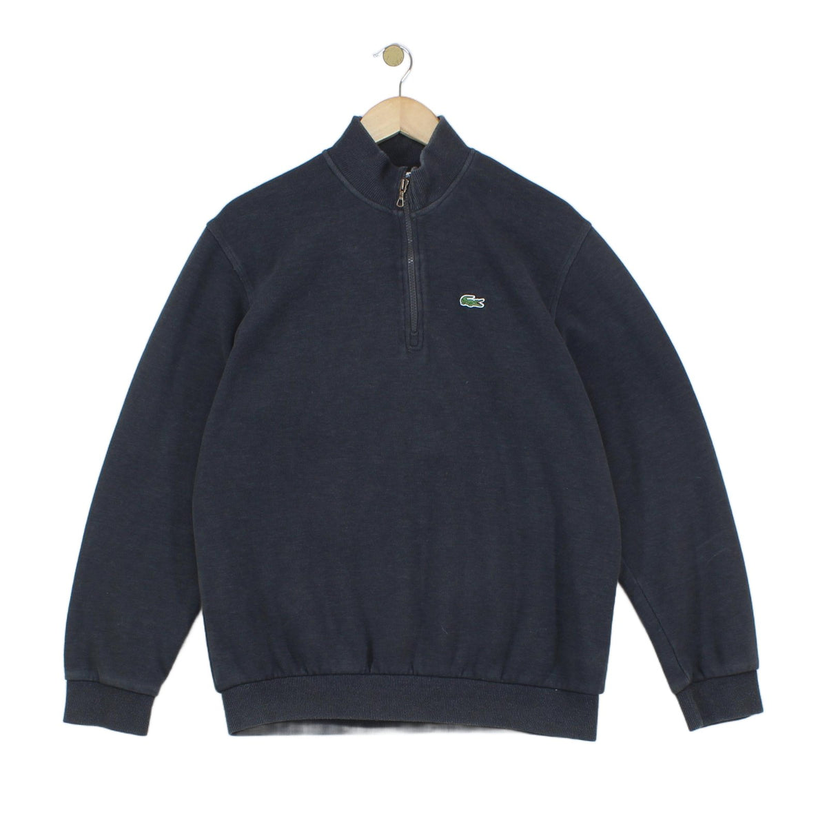Mens 1/4 Zip Sweatshirt Ribbed Knit Logo