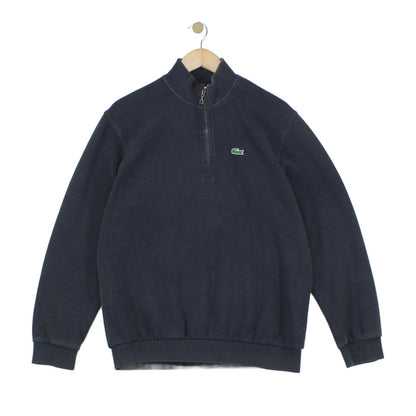 Mens 1/4 Zip Sweatshirt Ribbed Knit Logo