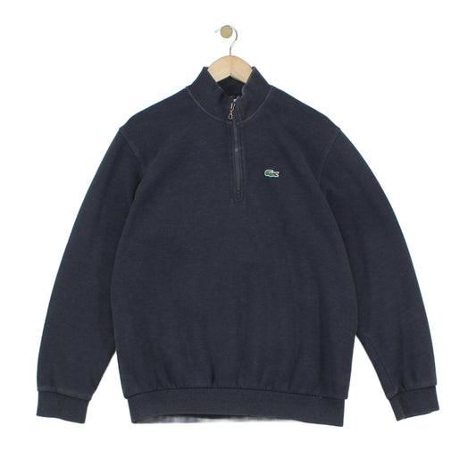 Mens 1/4 Zip Sweatshirt Ribbed Knit Logo