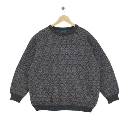 Mens Abstract Jumper Chunky Knit Uk Made