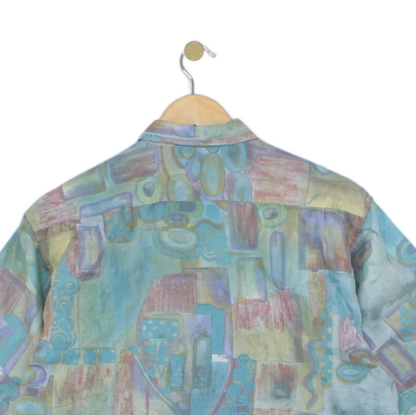 Mens Geometric Shirt  Short Sleeve