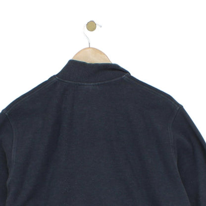 Mens 1/4 Zip Sweatshirt Ribbed Knit Logo