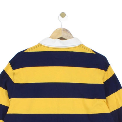 Mens Striped Rugby Shirt Slim Fit Long Sleeve