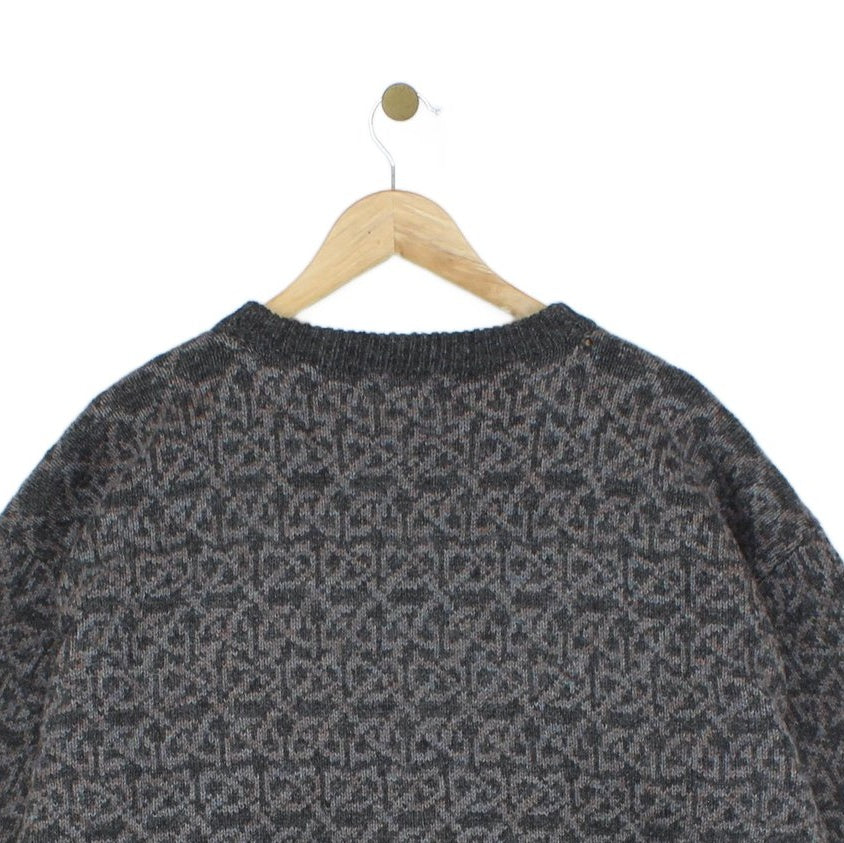 Mens Abstract Jumper Chunky Knit Uk Made