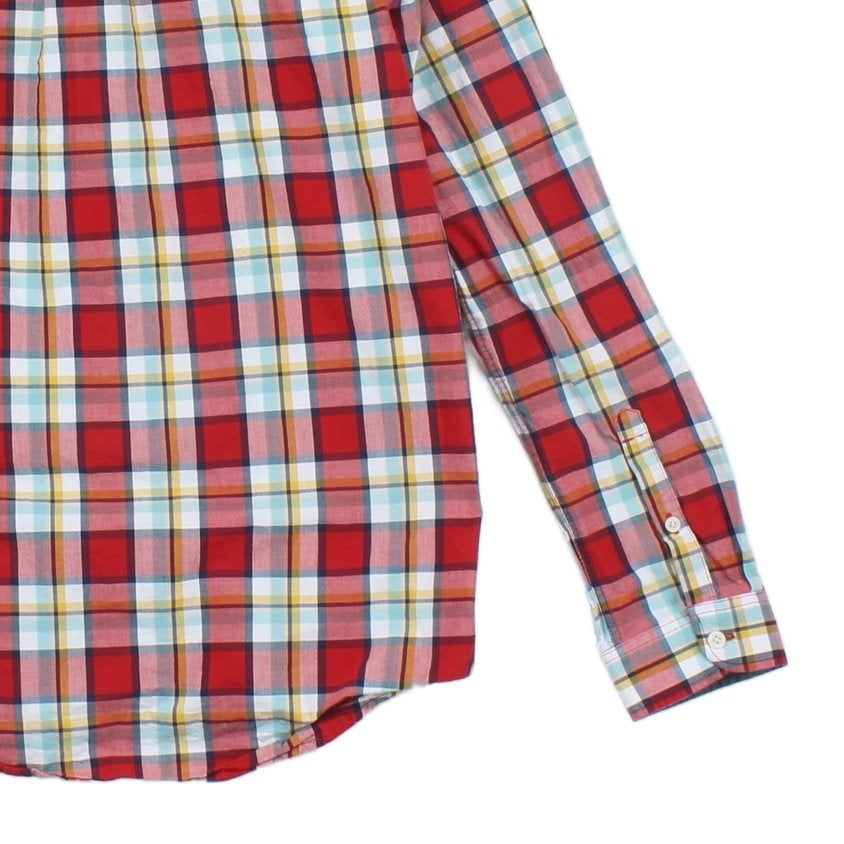 Mens Plaid Shirt Long Sleeve Button Up