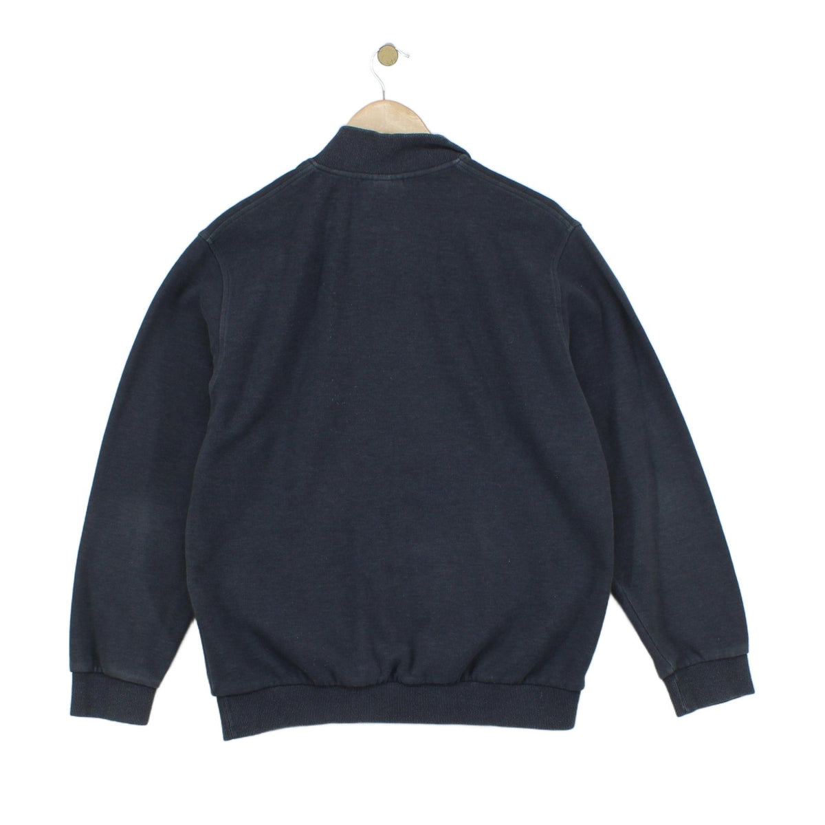 Mens 1/4 Zip Sweatshirt Ribbed Knit Logo