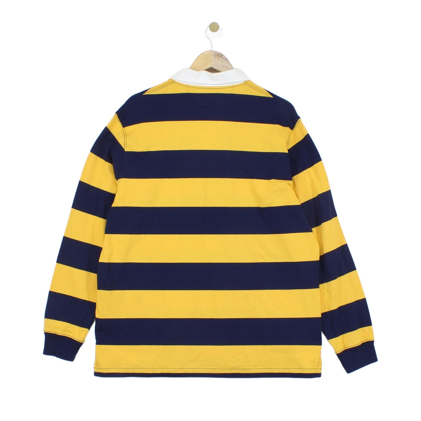 Mens Striped Rugby Shirt Slim Fit Long Sleeve