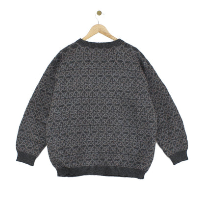 Mens Abstract Jumper Chunky Knit Uk Made