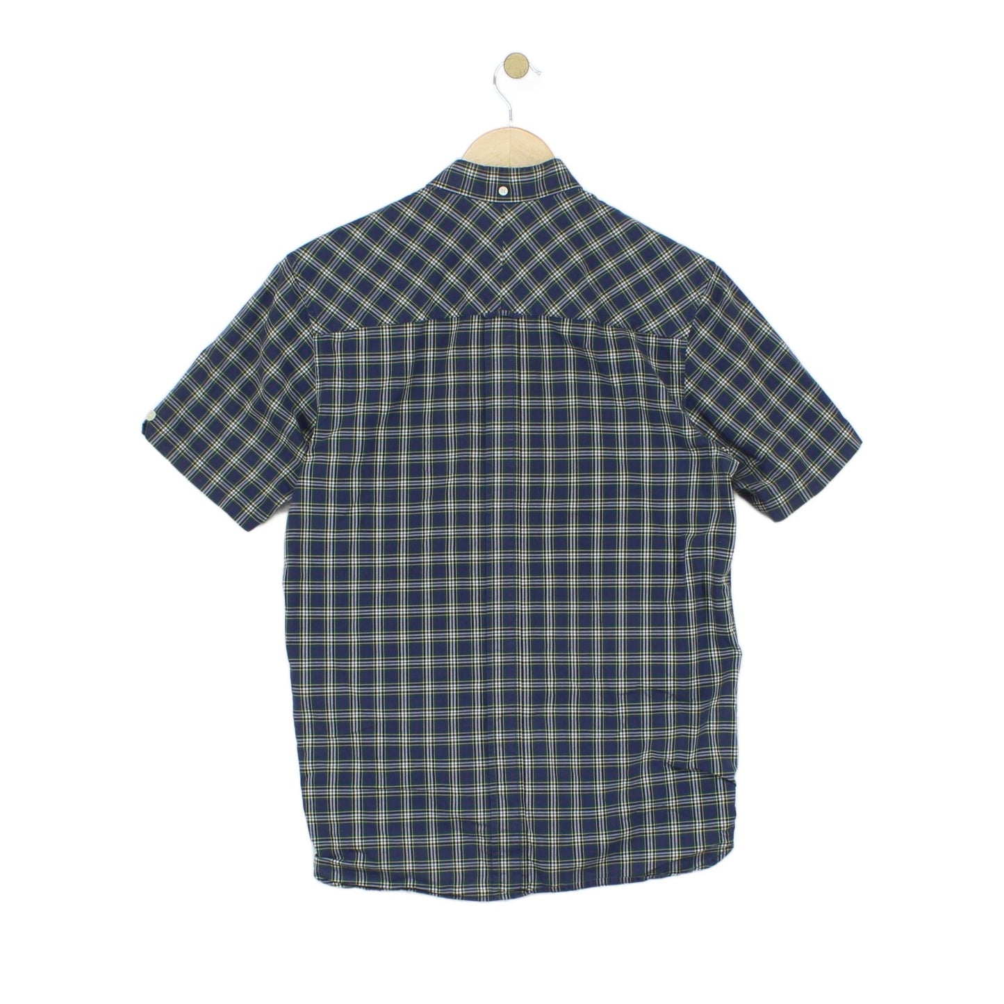 Mens Check Shirt Button Up Short Sleeve
