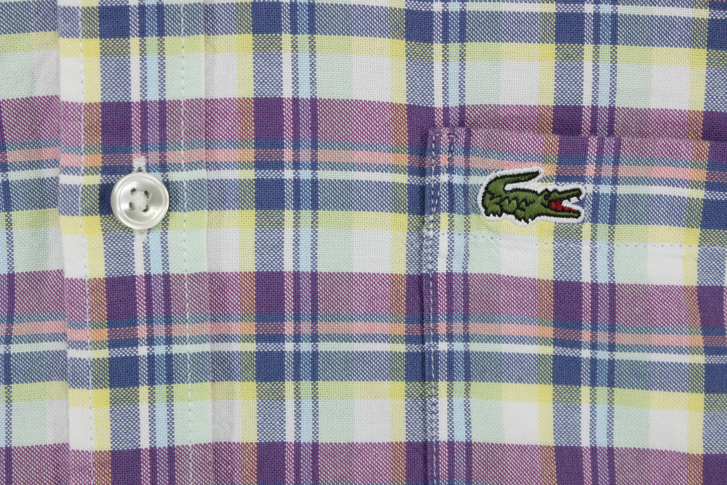 Mens Plaid Shirt Short Sleeve Casual Button Up