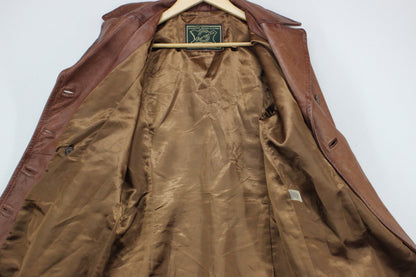 Womens Leather Overcoat Uk Made Double Breasted