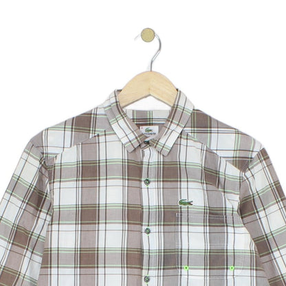 Mens Check Shirt Button Up Long Sleeve