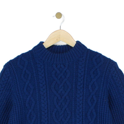 Womens Cable Knit Jumper Crew Neck Wool