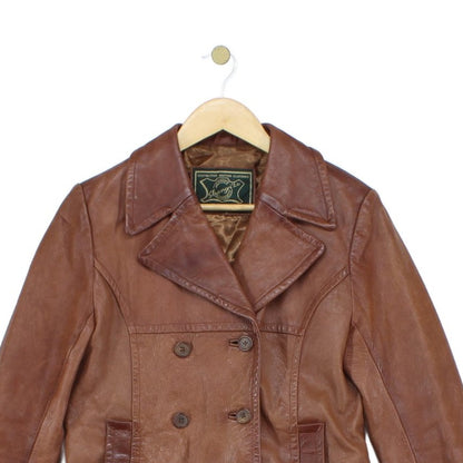 Womens Leather Overcoat Uk Made Double Breasted