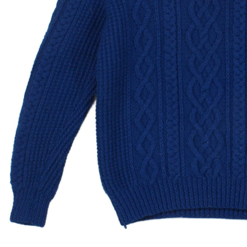 Womens Cable Knit Jumper Crew Neck Wool