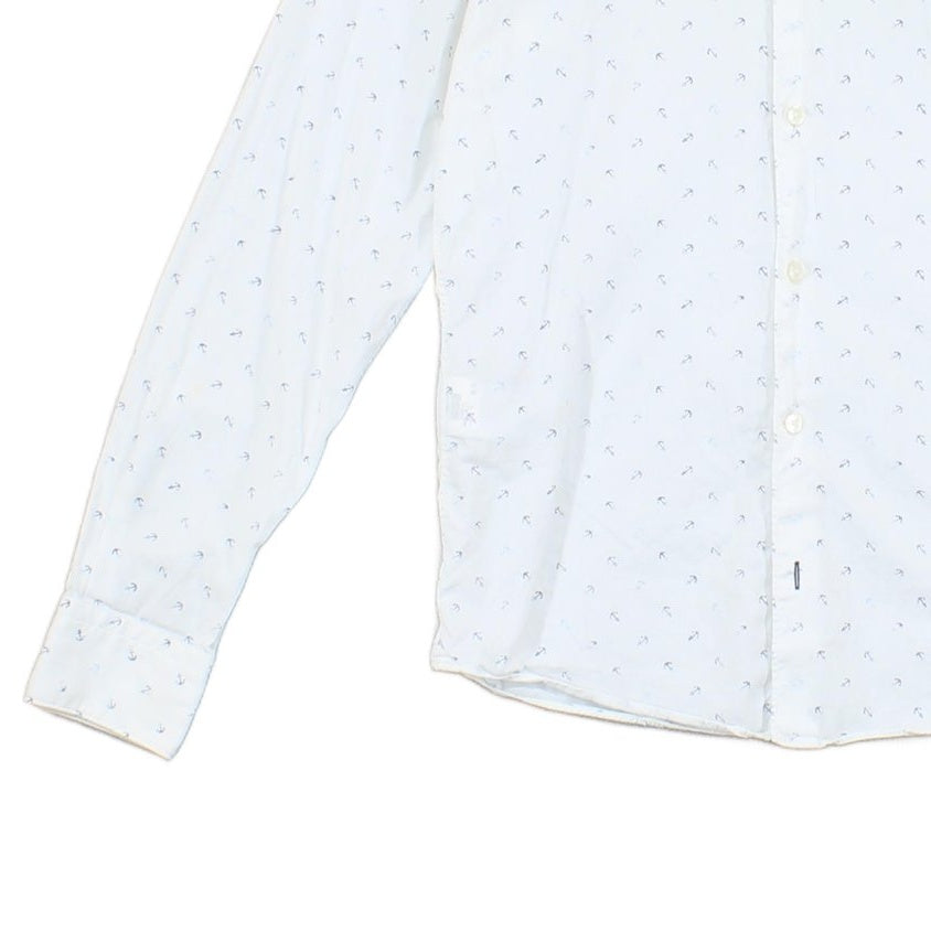 Mens Shirt Slim Fit Anchors Long Sleeve Pattern