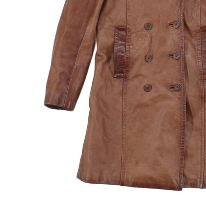 Womens Leather Overcoat Uk Made Double Breasted