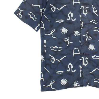 Mens Abstract Shirt  Short Sleeve Viscose