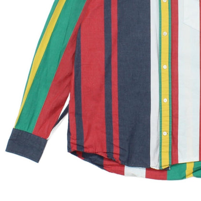 Mens Striped Shirt Long Sleeve Button Up Relaxed