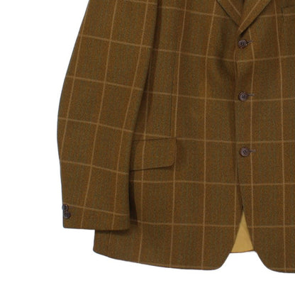 Mens Wool Blazer Check Tailored Formal