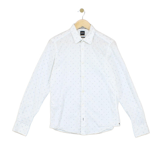 Mens Shirt Slim Fit Anchors Long Sleeve Pattern