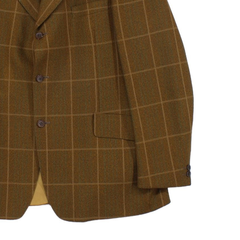 Mens Wool Blazer Check Tailored Formal
