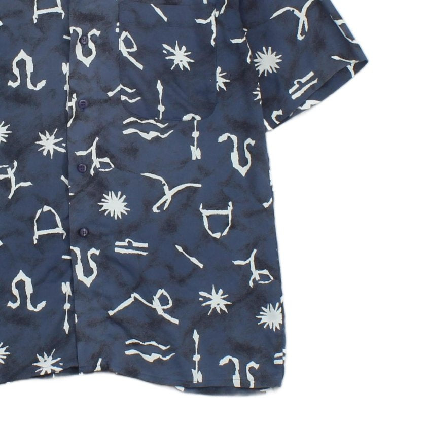 Mens Abstract Shirt  Short Sleeve Viscose