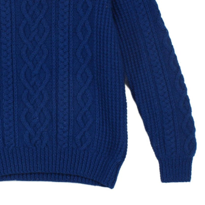 Womens Cable Knit Jumper Crew Neck Wool
