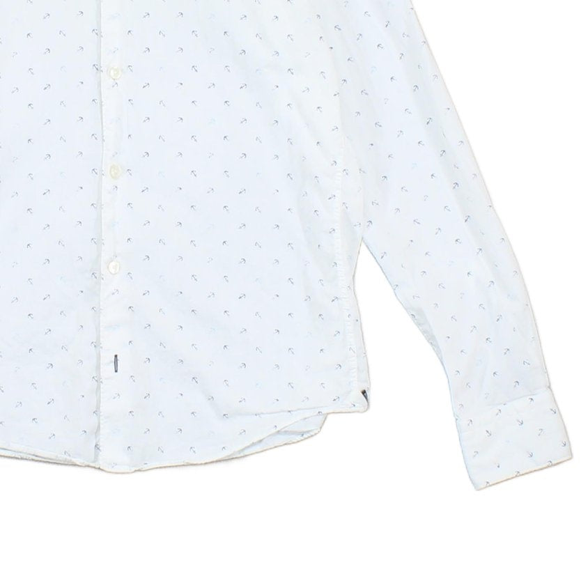 Mens Shirt Slim Fit Anchors Long Sleeve Pattern