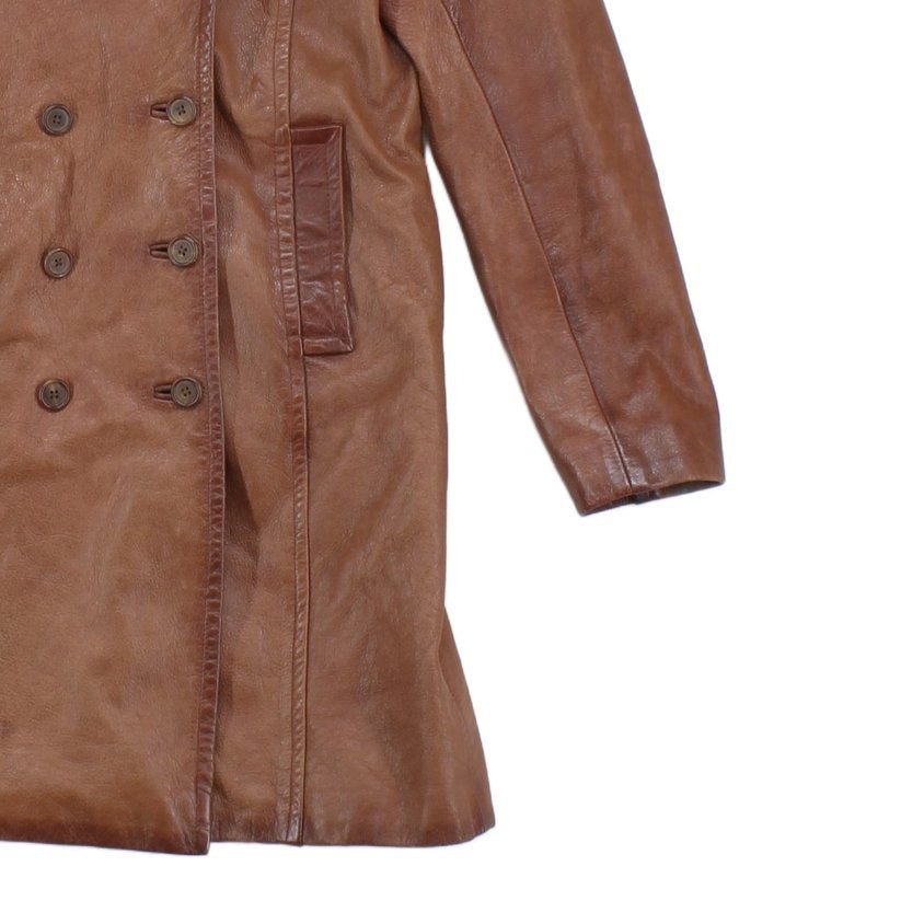 Womens Leather Overcoat Uk Made Double Breasted