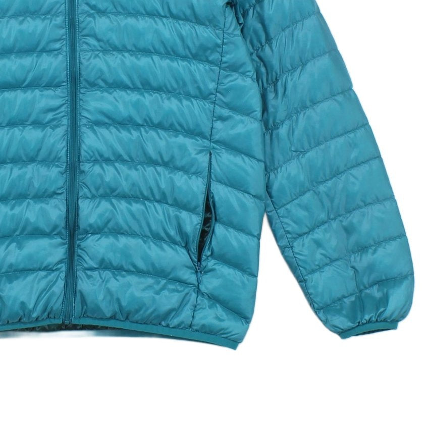 Mens Down Quilted Jacket Hooded Lightweight Insulated