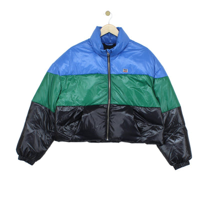 Womens Puffer Jacket Full Zip Colour Block