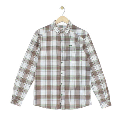 Mens Check Shirt Button Up Long Sleeve