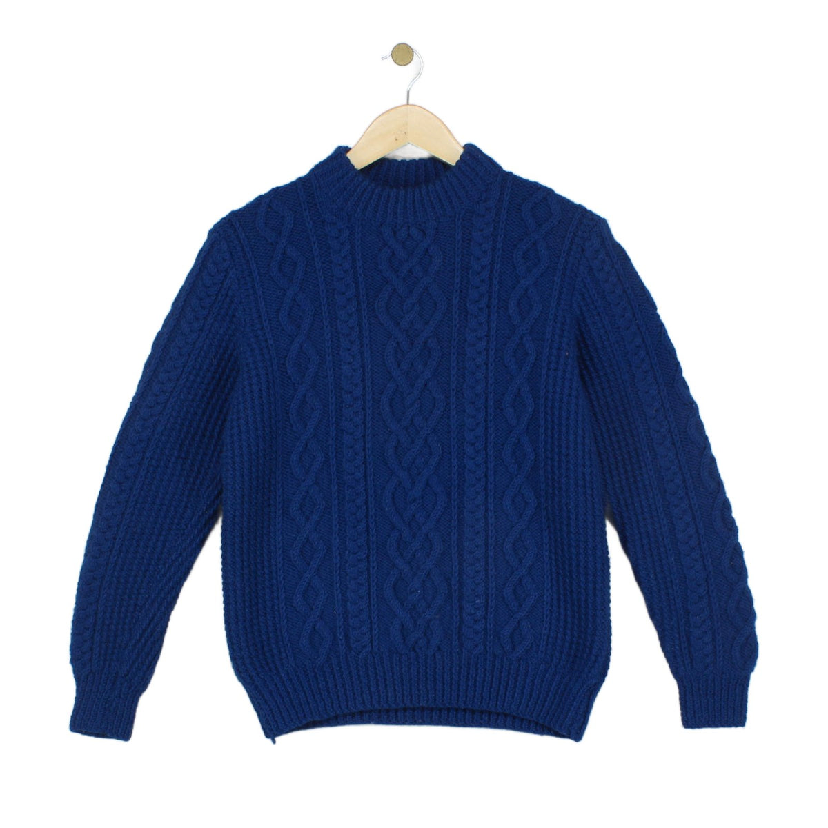 Womens Cable Knit Jumper Crew Neck Wool