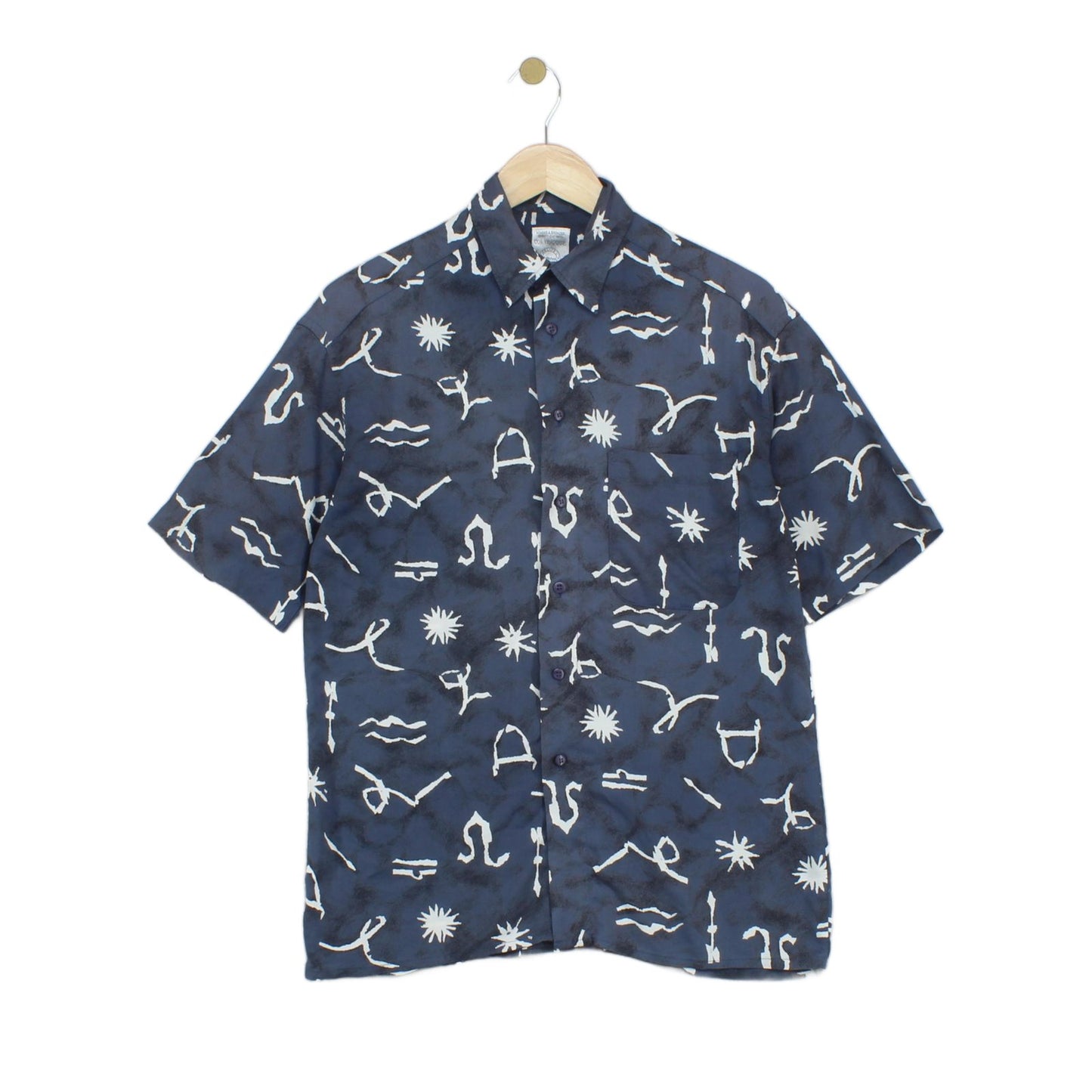 Mens Abstract Shirt  Short Sleeve Viscose