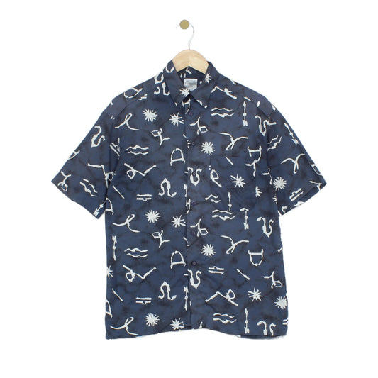 Mens Abstract Shirt  Short Sleeve Viscose