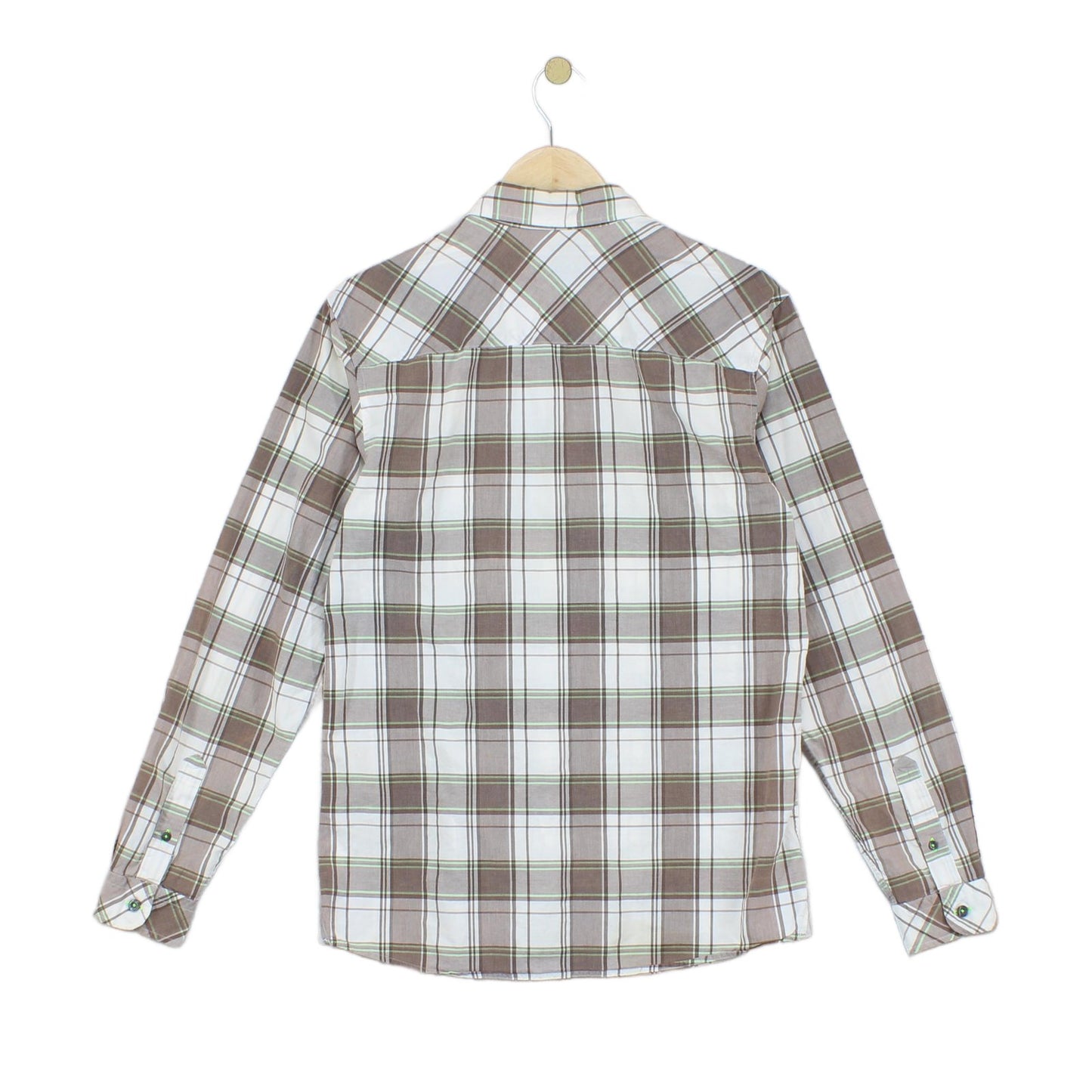 Mens Check Shirt Button Up Long Sleeve