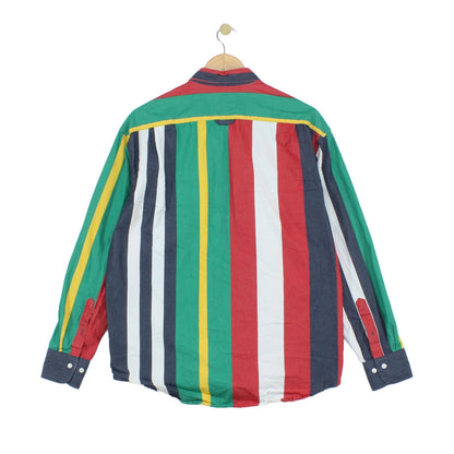Mens Striped Shirt Long Sleeve Button Up Relaxed