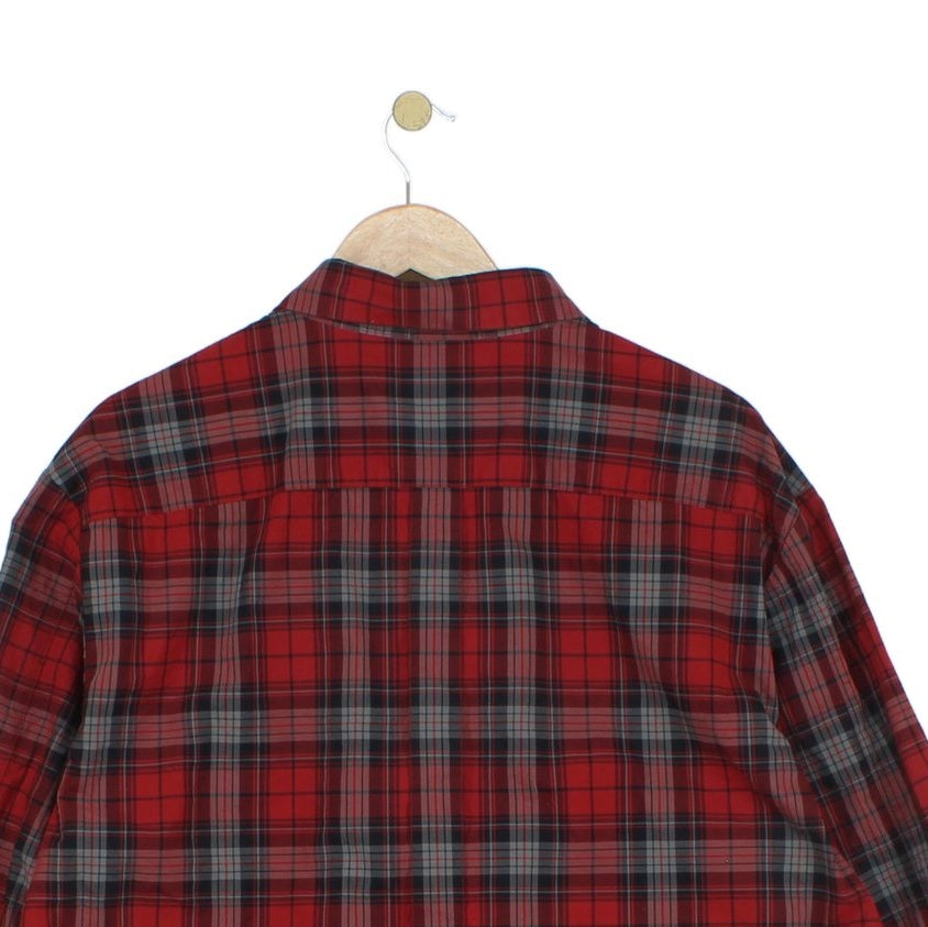 Mens Plaid Shirt Long Sleeve Button Up