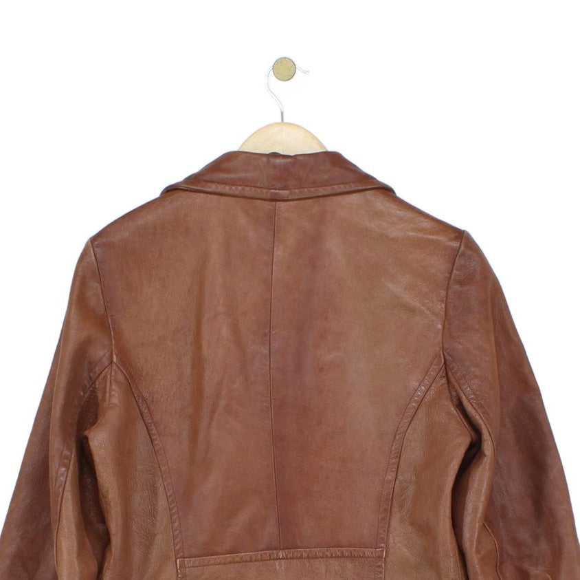 Womens Leather Overcoat Uk Made Double Breasted