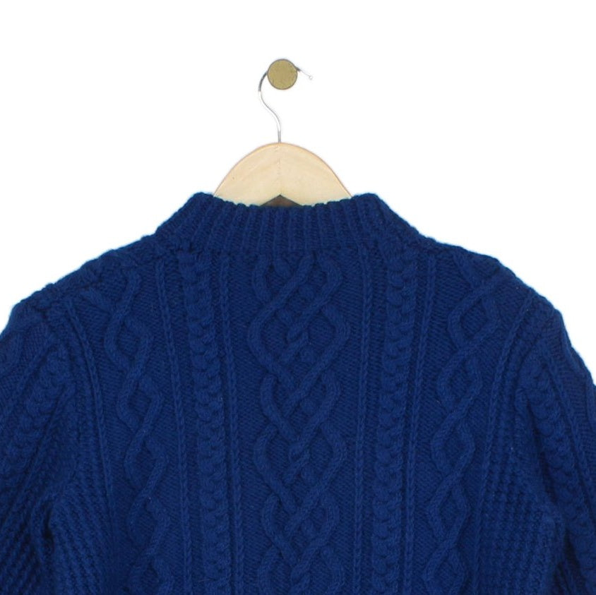Womens Cable Knit Jumper Crew Neck Wool