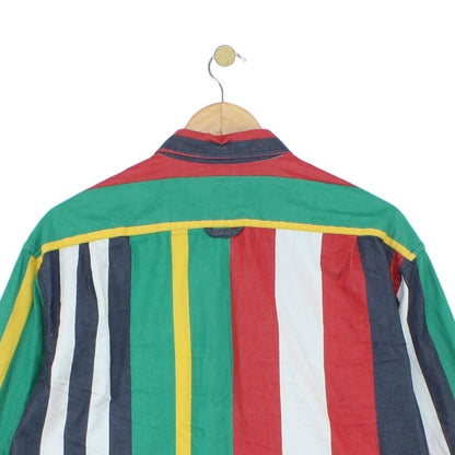 Mens Striped Shirt Long Sleeve Button Up Relaxed