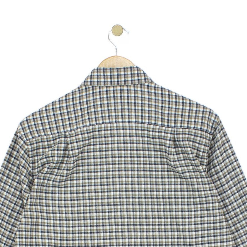 Mens Flannel Check Shirt Long Sleeve Button Up